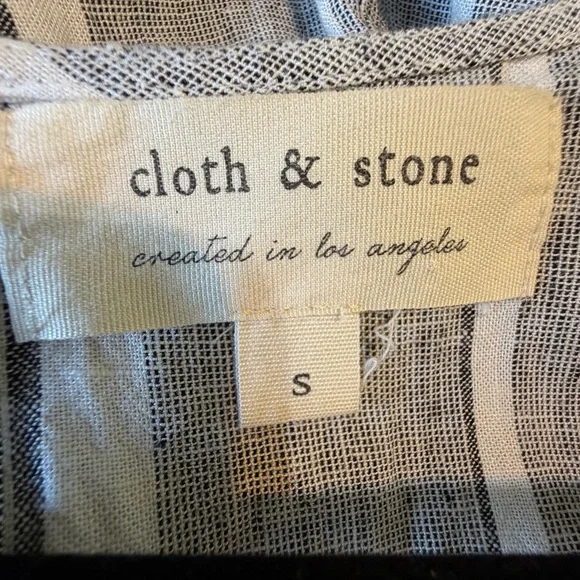 Cloth & Stone striped linen blend jumpsuit Sz Small coastal chic boho - Picture 7 of 11